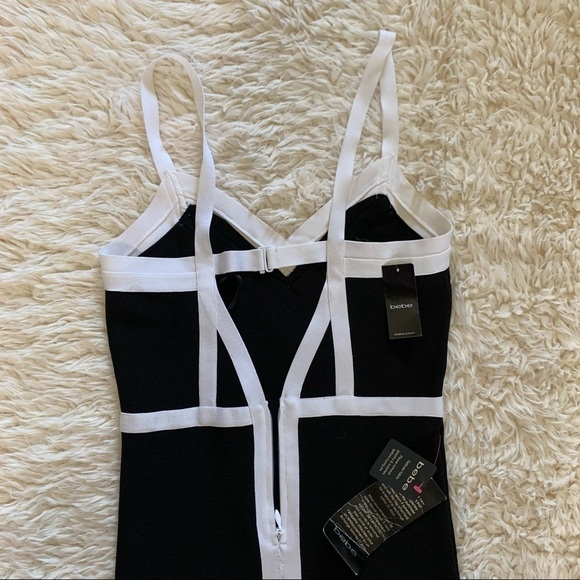 Bebe NWT Color Block Very Stretchy Body-con Dress - Picture 10 of 12